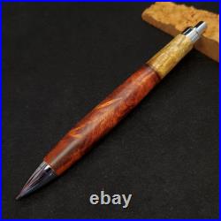 -1 handmade wooden shaft mechanical pencil, red, white, red, dark #3d5c13