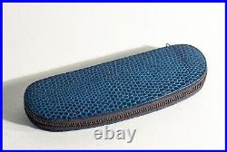 1950s rare Powder Blue snake style leather case f 2 fountain pens German