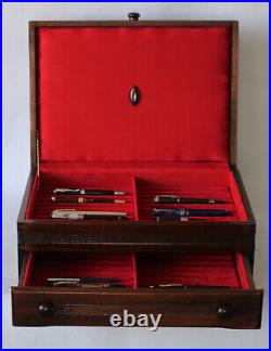 #844 Hand Crafted Fountain Pen Storage Custom Built Solid Mahogany Display Chest