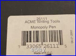 ACME MONOPOLY Archived Fountain Roller Ball Pen NEW in Box Tin Case 1999