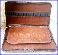 Amazing Hand Made Fountain Pen Traveler Case in Genuine Brown Leather (#AR3806)