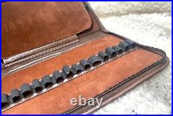 Amazing Hand Made Fountain Pen Traveler Case in Genuine Brown Leather (#AR3806)