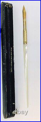 Antique 1900s 14K Gold Aikin Lambert & Co Fountain Pen Mother of Pearl Handle