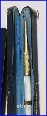Antique 1900s 14K Gold Aikin Lambert & Co Fountain Pen Mother of Pearl Handle