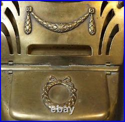 Antique German DRGM Art Nouveau Brass Letter Holder Fountain Pen Inkwell Pot