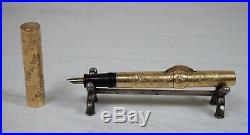 Antique Golden Shell Hand Engraved Custom Handmade CRESCENT FILLER Fountain Pen
