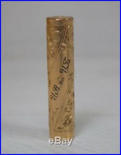Antique Golden Shell Hand Engraved Custom Handmade CRESCENT FILLER Fountain Pen