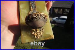 Antique Holy Water Font Crucifix Bronze Onyx French Napoleon III