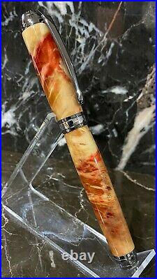 Beautiful Inflamed Box Elder Burl Wood Fountain Pen by HTC Creations