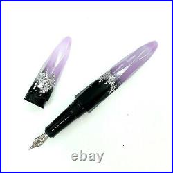 Benu Briolette Luminous Orchid Fountain Pen F Nib Unique Hand Made Notebook A6