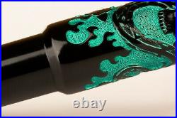 Benu Green Tattoo Fountain Pen Broad Nib Unique Hand Made Mint with Notebook A6