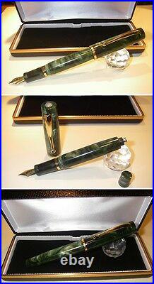 Celluloid Duo Green Blancheur Fountain Pen Stylo Hand Made