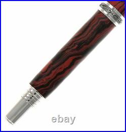 Ceti Pen in Red & Black Ebonite with Rhodium & Black Titanium / #306