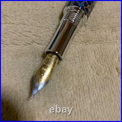 Chriselle Handmade Fountain Pen Watch Blue M Wind-up Screw Dial Cool Steampunk