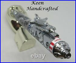Ct Keen Handcrafted Handmade Chrome Space Shuttle Rollerball Pen