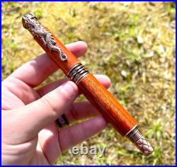 Dragon Fountain Pen Copper Bloodwood Fantasy Hardwood Hand Turned