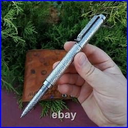 Engraved pen Akinak, titanium EDC gear. Handmade from Russia fountain pen