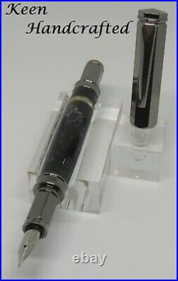 Eq Keen Handcrafted Handmade Gun Metal Magnetic Vertex Fountain Pen