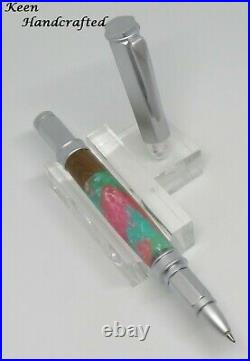 Ew Keen Handcrafted Handmade Magnetic Vertex Brushed Satin Rollerball Pen