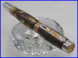 Exceptional High Quality Handmade Large Leaf Encased In Acrylic Fountain Pen