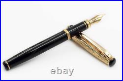 Fountain Pen Gold Swan 18 kt Golden Silver B Nib Handmade Waterman Cartridge