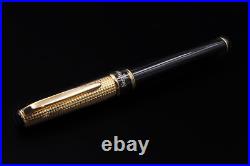 Fountain Pen Gold Swan 18 kt Golden Silver F Nib Handmade Waterman Cartridge