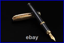 Fountain Pen Gold Swan 18 kt Golden Silver M Nib Handmade Waterman Cartridge