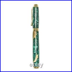 Fountain Pen, Handmade of Olive Wood & Green Color Epoxy Resin, Lexis Design