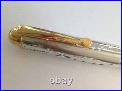 Fountain pen, hand made in Aluminium and brass, with diamond wheel chasing