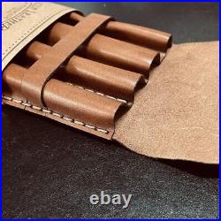 Galen leather fountain pen case holder 4 slot CH brown Rare discontinued