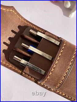 Genuine Leather Fountain Pen Case 3 Pen Holder Case Pouch Pencil Luxury Holder