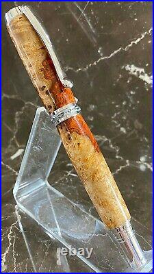 Gorgeous Amboyna Burl Wood Fountain Pen Hand Made by HTC Creations