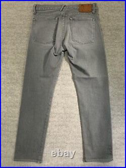 HIROSHI KATO Selvedge Denim Jeans 34x31 The Pen Slim Gray Raw Stretch USA MADE
