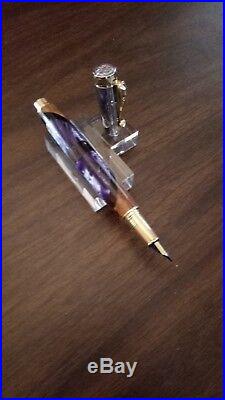 Hand Made Beautiful Purple Butterfly Design Fountain Pen