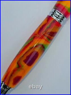 Hand Turned Omega Fountain Pen PRIDE Colourway. Handmade in Devon