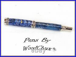 HandMade Writing Pen Ball Point Fountain Maple Burl Wood ART SEE VICEO 973a