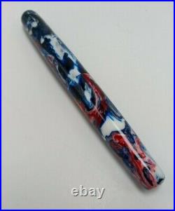 Handmade Alumilite Red/White/Blue Resin Fountain Pen Active