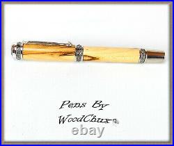 Handmade Ambrosia Maple Wood Writing Rollerball Or Fountain Pen SEE VIDEO 843a