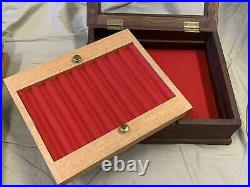 Handmade/Custom Solid Walnut Wood Fountain Pen Display Case/Box withGlass -Holds 9