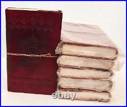 Handmade Embossed sun face leather sketchbook blank page Leather diary Lot of 6