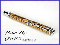 Handmade Exotic Bocote Wood Rollerball Or Fountain Pen ART SEE VIDEO 1126a