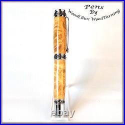 Handmade Exotic Boxelder Burl Wood Rollerball Or Fountain Pen ART 1327