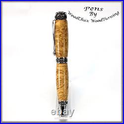 Handmade Exotic Boxelder Burl Wood Rollerball Or Fountain Pen ART 1497