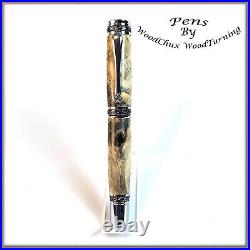 Handmade Exotic Buckeye Burl Wood Rollerball Or Fountain Pen ART 1326