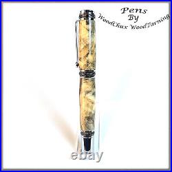 Handmade Exotic Buckeye Burl Wood Rollerball Or Fountain Pen ART 1326