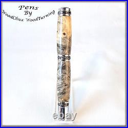 Handmade Exotic Buckeye Burl Wood Rollerball Or Fountain Pen ART 1333