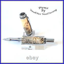 Handmade Exotic Buckeye Burl Wood Rollerball Or Fountain Pen ART 1333a