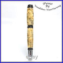 Handmade Exotic Buckeye Burl Wood Rollerball Or Fountain Pen ART 1371