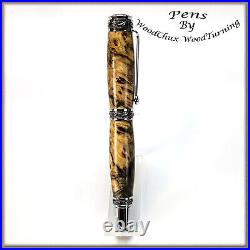 Handmade Exotic Buckeye Burl Wood Rollerball Or Fountain Pen ART 1498