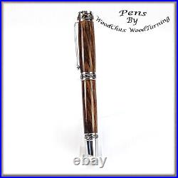 Handmade Exotic Cocobolo Wood Rollerball Or Fountain Pen ART 1413